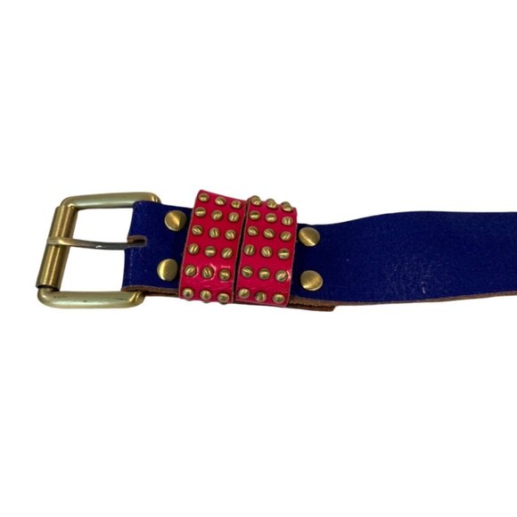Ed Hardy by Christian Audigier Handmade Leather Floral Belt Purple Size M NWT - Picture 7 of 10